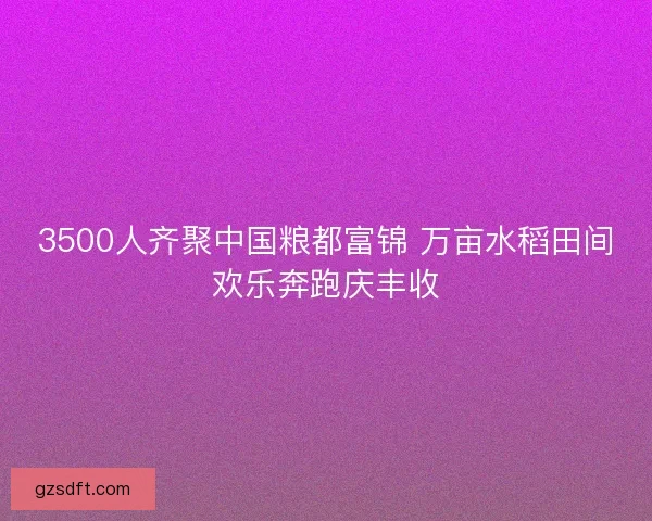 3500人齐聚中国粮都富锦 万亩水稻田间欢乐奔跑庆丰收 3500人齐聚中国粮都富锦 万亩水稻田间欢乐奔跑庆丰收