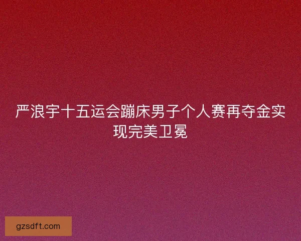 严浪宇十五运会蹦床男子个人赛再夺金实现完美卫冕 严浪宇十五运会蹦床男子个人赛再夺金实现完美卫冕
