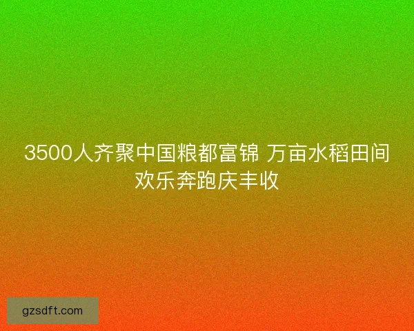 3500人齐聚中国粮都富锦 万亩水稻田间欢乐奔跑庆丰收 3500人齐聚中国粮都富锦 万亩水稻田间欢乐奔跑庆丰收